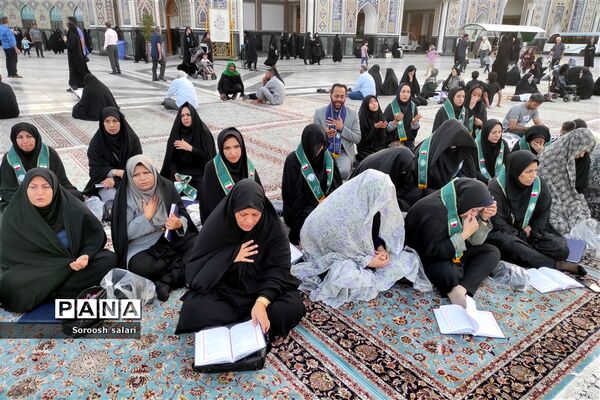 قرائت زیارت عاشورا توسط مربیان سازمان دانش‌آموزی شهرستان داراب در حرم مطهر امام رضا (ع)