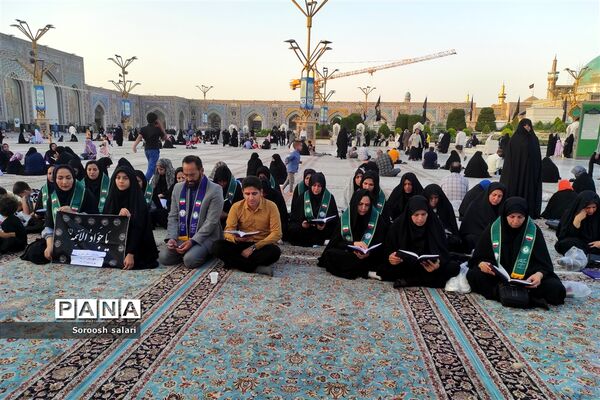 قرائت زیارت عاشورا توسط مربیان سازمان دانش‌آموزی شهرستان داراب در حرم مطهر امام رضا (ع)