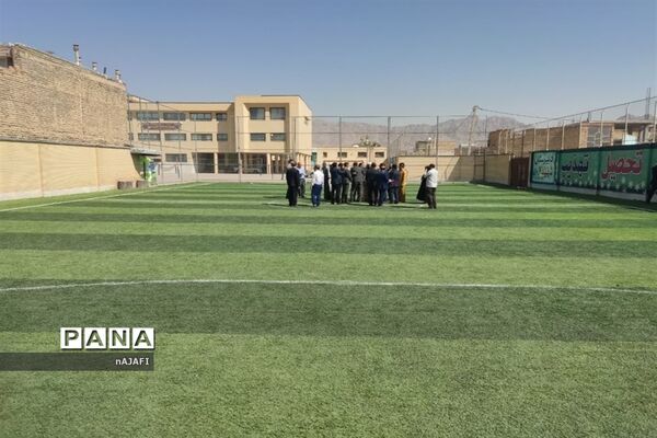 افتتاح دو زمین چمن مصنوعی در آموزش و پرورش شهرستان خمینی‌شهر