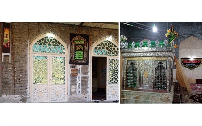 نصب  پرچم عزاداری امام حسین در امامزاده عزیز الله اردل