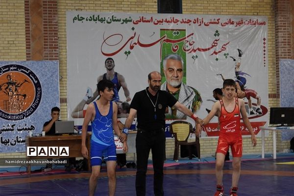 برگزاری مسابقات کشتی چند‌جانبه بین استانی  جام شهید قاسم سلیمانی در بهاباد