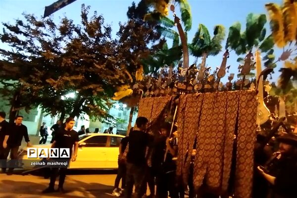 مراسم شب عاشورای حسینی در شهر آیینی ومذهبی نوش آباد