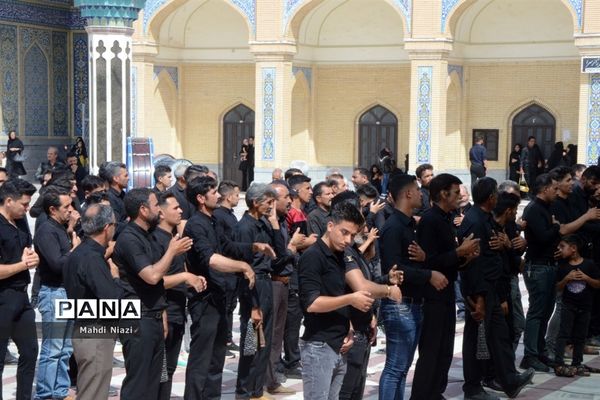 دسته زنجیر‌زنی در آرامگاه  مدرس کاشمر