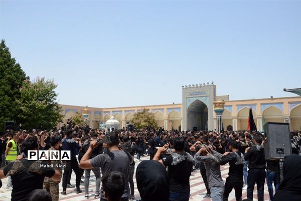 دسته زنجیر‌زنی در آرامگاه  مدرس کاشمر