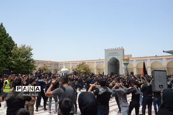 دسته زنجیر‌زنی در آرامگاه  مدرس کاشمر