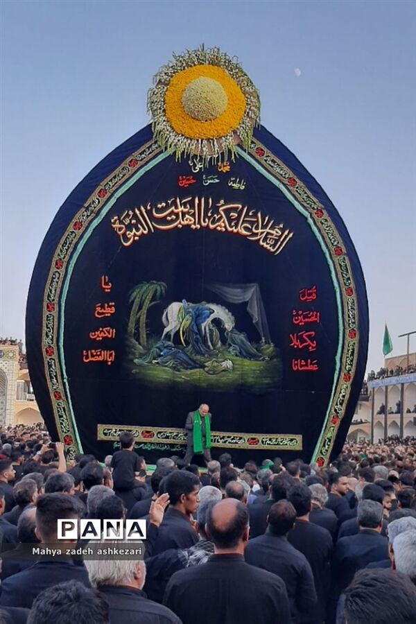 ‌عزاداری و نخل‌برداری مردم حسینی اشکذر در روز عاشورا