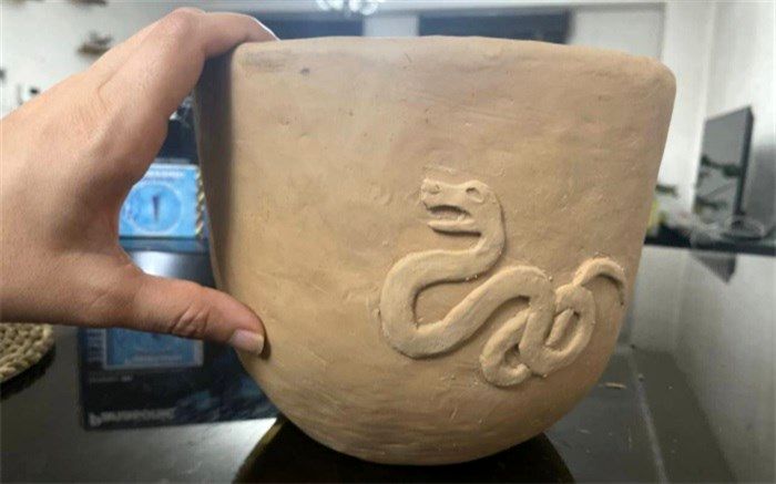 راز نقش مار و عقاب روی ظرف سفالی