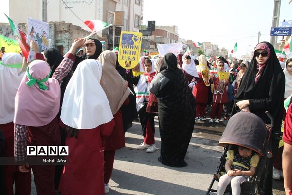 برگزاری راهپیمایی یوم الله 13 آبان در شهرستان بهبهان