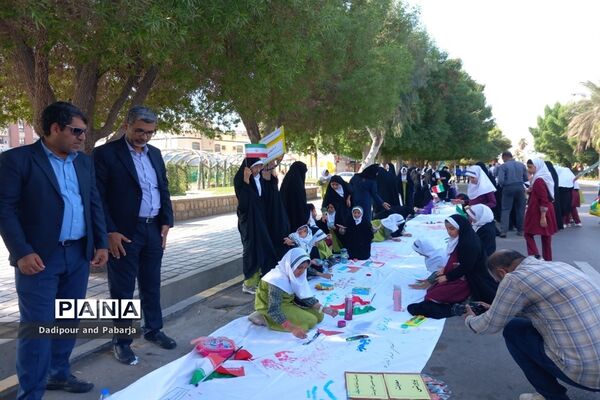 حضور پرشور دانش‌آموزان هرمزگانی در راهپیمایی 13 آبان