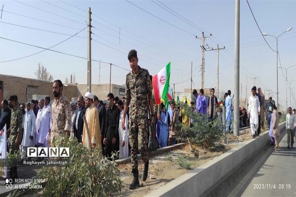 راهپیمایی۱۳ آبان در منطقه بنجار