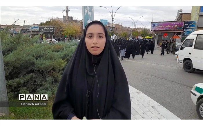 پیام دانش آموز فاروجی با زبان انگلیسی در روز ۱۳ آبان