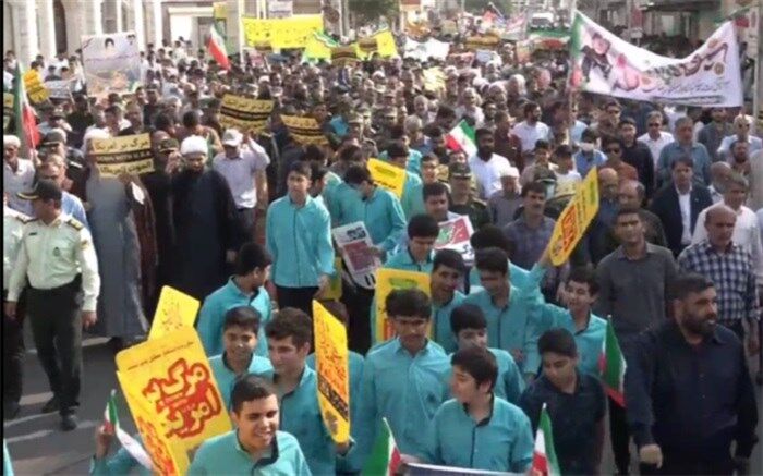راهپیمایی 13 آبان در برازجان/فیلم