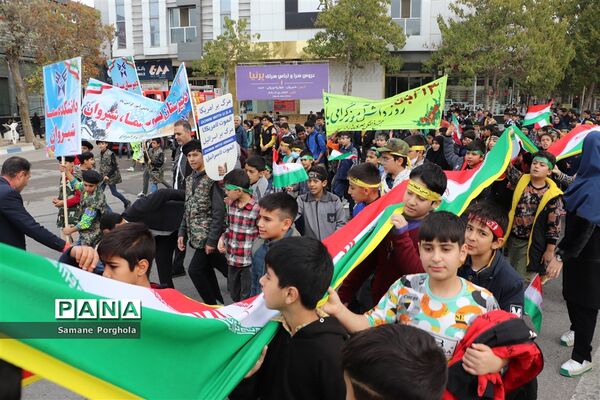 راهپیمایی یوم الله ۱۳ آبان ۱۴۰۲ مرکز آموزشی و فرهنگی سما شهرستان شیروان