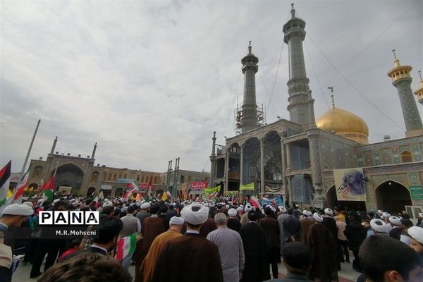 خروش طوفانی مردم قم در راهپیمایی روز ملی مبارزه با استکبار جهانی-1