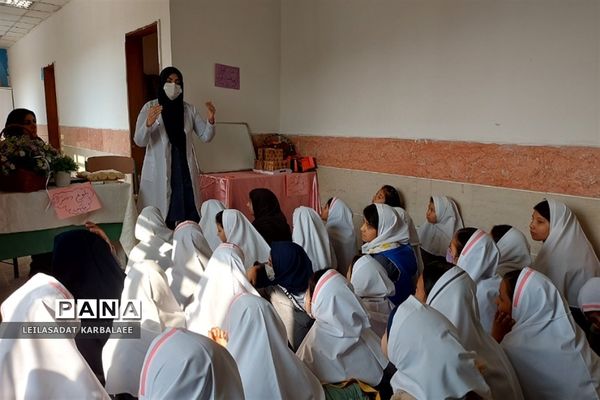 جلسه آموزش بهداشت دوران بلوغ در دبستان دخترانه قیام کهریزک