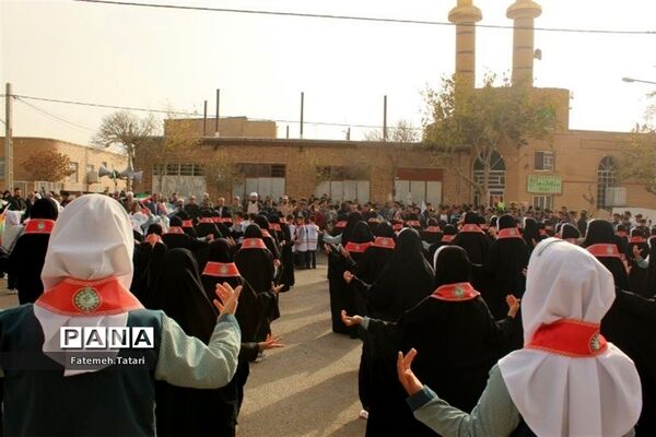 راهپیمایی محکومیت جنایات رژیم کودک کش اسرائیل در شهرستان بام و صفی آباد