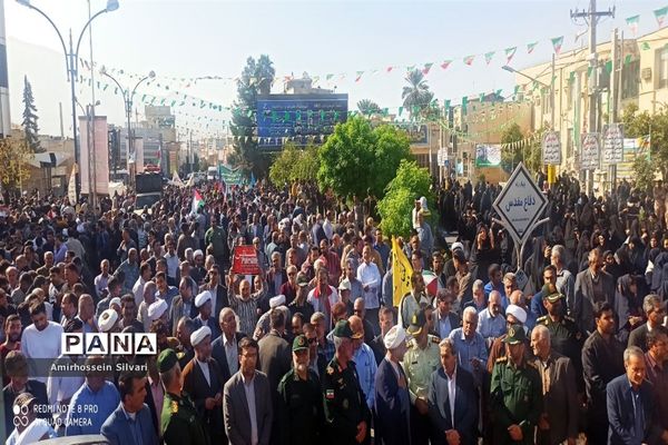 راهپیمایی مردم جهرم در حمایت از کودکان مظلوم غزه