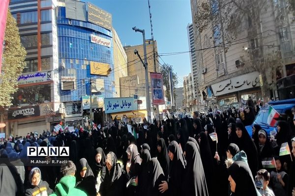 خروش دانش‌آموزان شهریار در حمایت از مردم مظلوم غزه