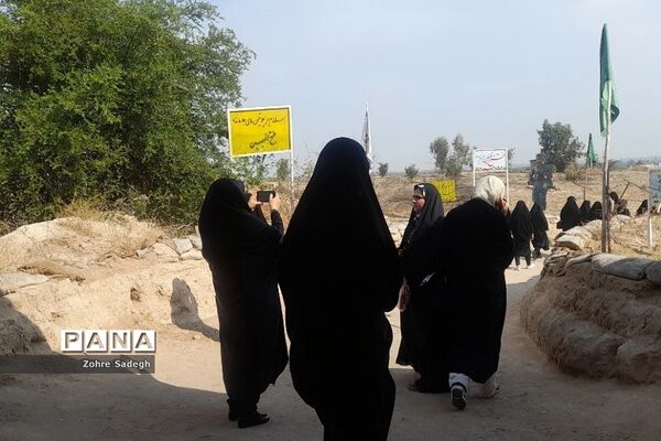 بازدید دانش‌‌آموزان دختر ناحیه‌یک شهرری از مناطق عملیاتی جنوب در اردوی معنوی راهیان نور