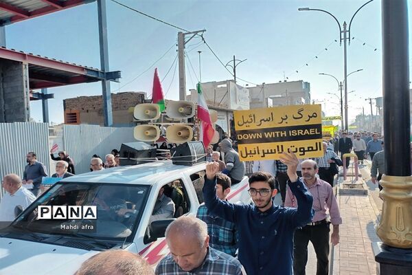 برگزاری راهپیمایی حمایت از مردم مظلوم غزه در بهبهان