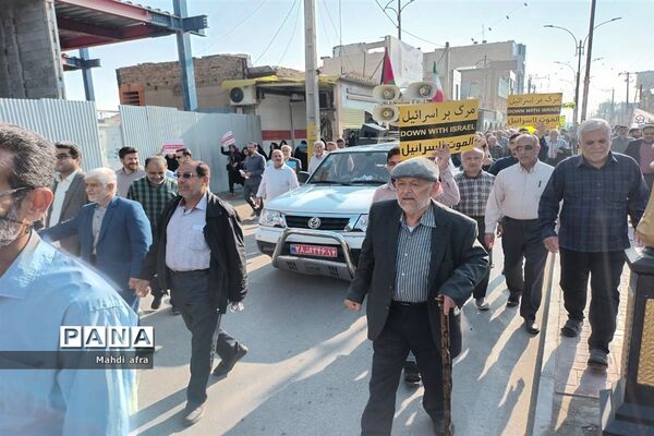 برگزاری راهپیمایی حمایت از مردم مظلوم غزه در بهبهان