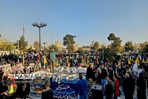 برگزاری تجمع و راهپیمایی حمایت از مردم غزه در شهرستان ورامین