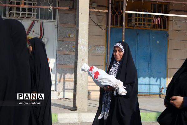 تجمع دانش‌آموزان آغاجاری در حمایت از کودکان مظلوم فلسطین