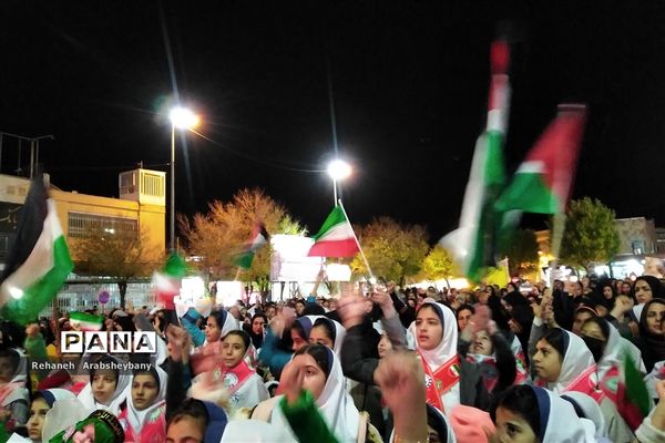 مراسم تجمع و راهپیمایی  از کودکان مظلوم فلسطین در آباده