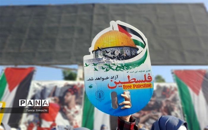 تجمع دانش‌آموزان باغملک در حمایت از کودکان فلسطینی/ فیلم