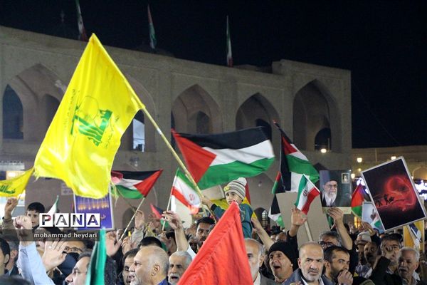 خروش مردم دارالعباده یزد در حمایت از کودکان فلسطینی