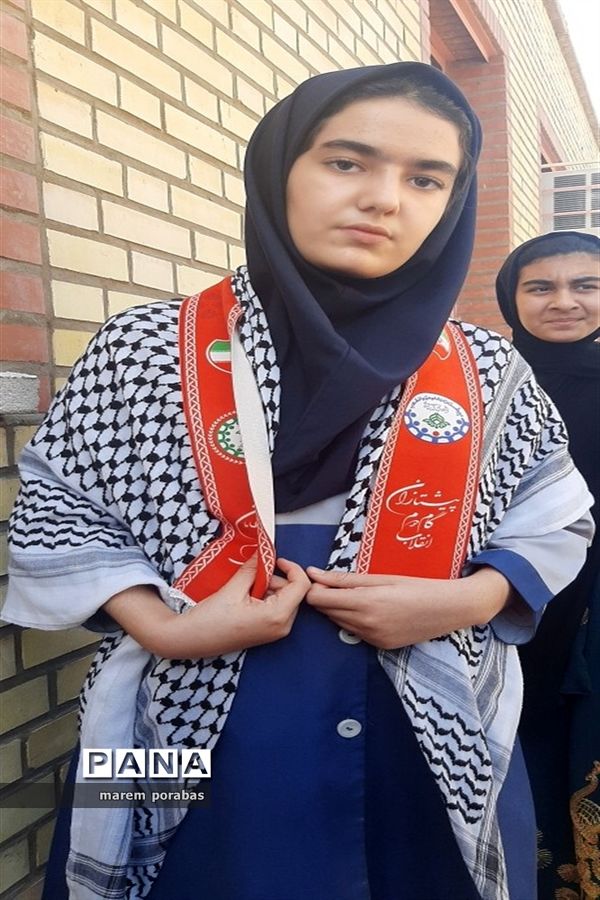 تجمع دانش‌آموزان شادگانی در حمایت از کودکان مظلوم غزه