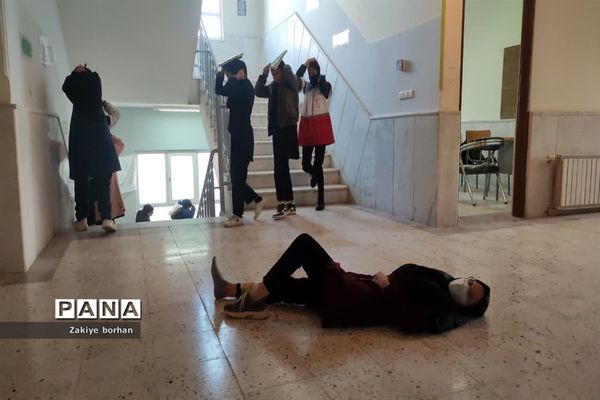 مانور زلزله در مدرسه شهدای غزه شهرستان بجنورد