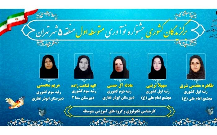 دبیران آموزش و پرورش منطقه۵ تهران در جشنواره نوآوری درخشیدند
