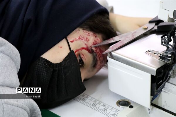 مانور زلزله ناحیه۶ مشهد در هنرستان شاهد کار و اندیشه