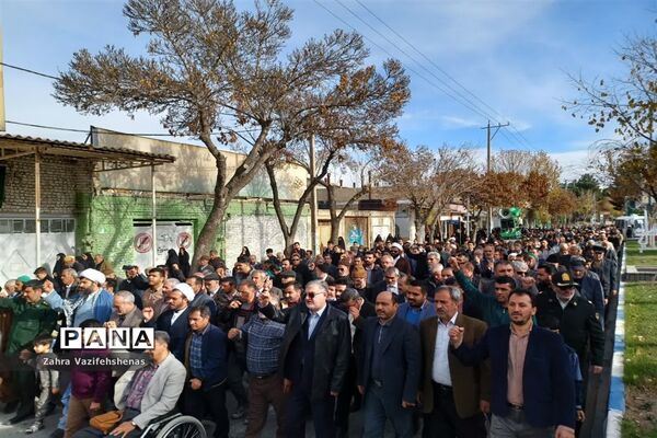 راهپیمایی ضد صهیونیستی مردم شهرستان شیروان در حمایت از مردم غزه و محکوم کردن جنایات رژیم جعلی اسرائیل