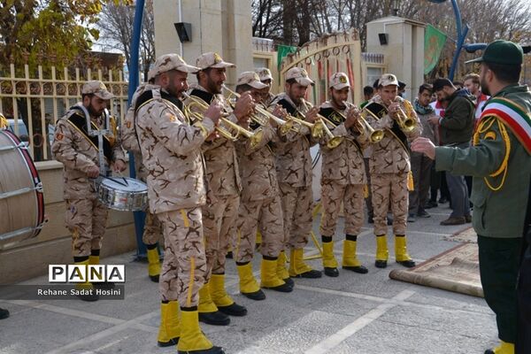 آیین تشییع شهید گمنام در اداره آموزش و پرورش آباده