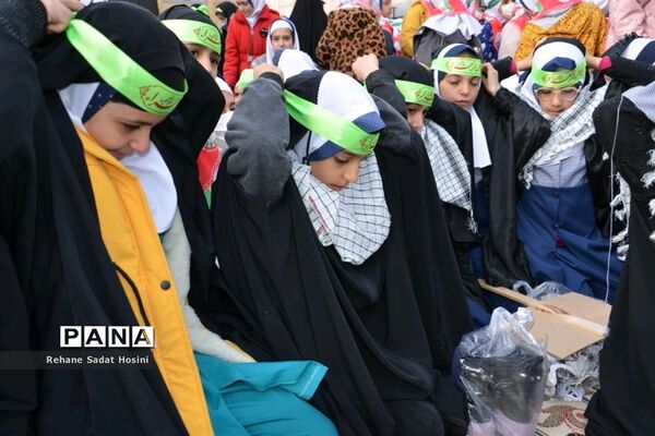 آیین تشییع شهید گمنام در اداره آموزش و پرورش آباده