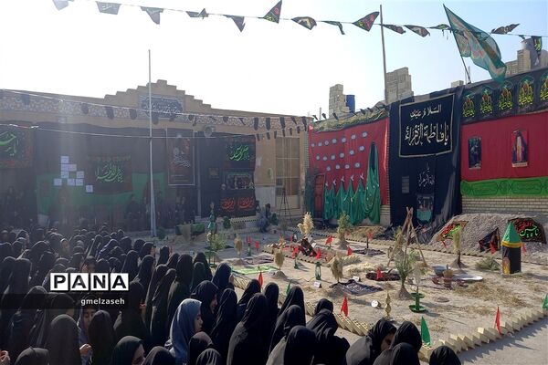 مراسم برافراشتن عَلَم عزای فاطمی همزمان با آغاز دهه دوم ایام فاطمیه در مدارس شادگان