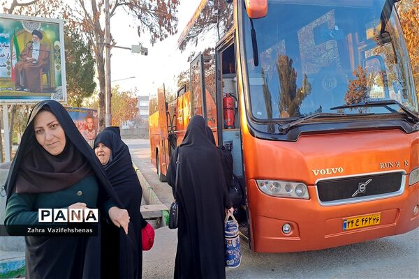 مراسم بدرقه و اعزام فرهنگیان خانم کاروان راهیان نور شهرستان شیروان