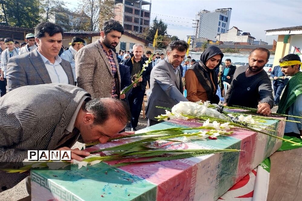 مراسم استقبال از شهید گمنام در عباس آباد