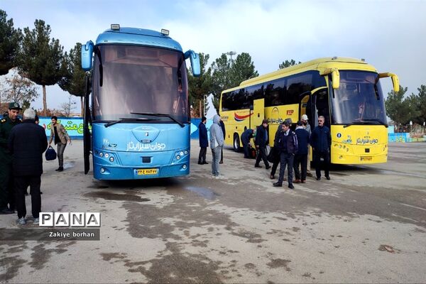 آیین اعزام کاروان فرهنگیان خراسان شمالی آقا به مناطق عملیاتی جنوب کشور
