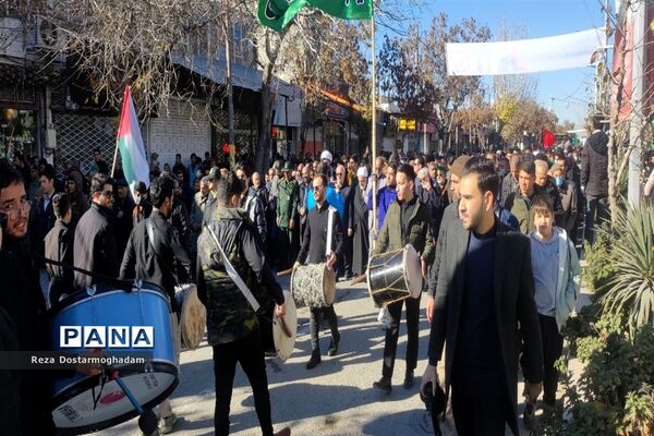 مراسم تشییع و خاکسپاری شهید گمنام در مصلی امام خامنه‌ای (ره) شهرستان شیروان