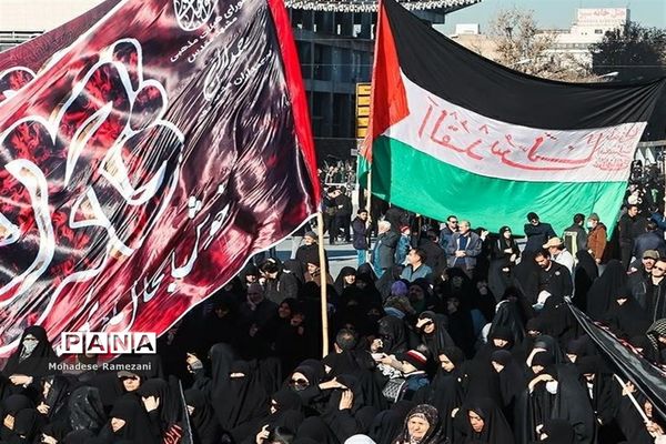 استقبال پرشور عاشقان فاطمی از کاروان شهدای گمنام