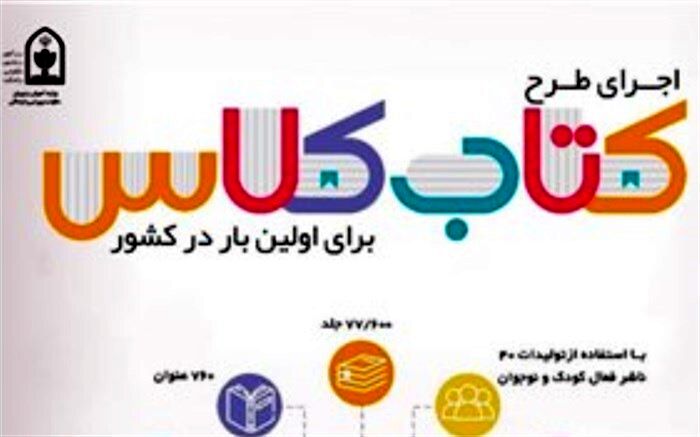 اجرای طرح کتاب کلاس برای اولین بار با تجهیز ۵ هزار کتابخانه کلاسی