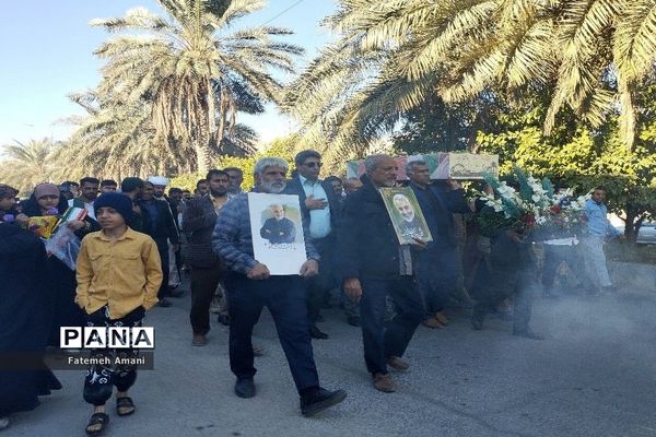 تشییع پیکر شهید گمنام در شهرستان حاجی‌آباد