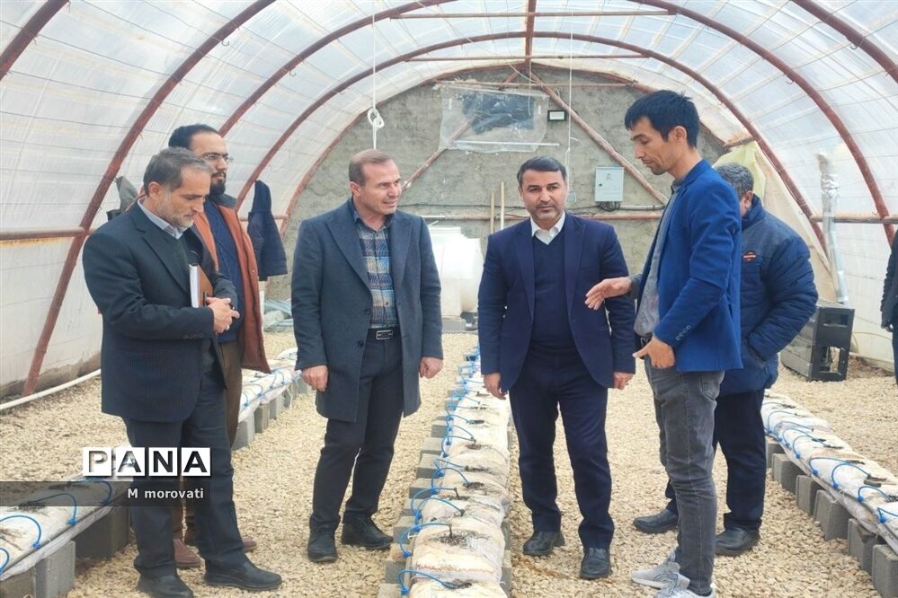 بازدید از کاشت قارچ و  گلخانه کاشت و پرورش خیار در هنرستان کشاورزی هاشمی نژاد شهر آشخانه