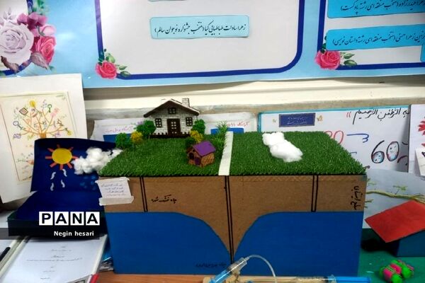نمایشگاه دست‌سازه با وسایل دورریختنی در آموزشگاه ملوک زندی شهرستان پیشوا