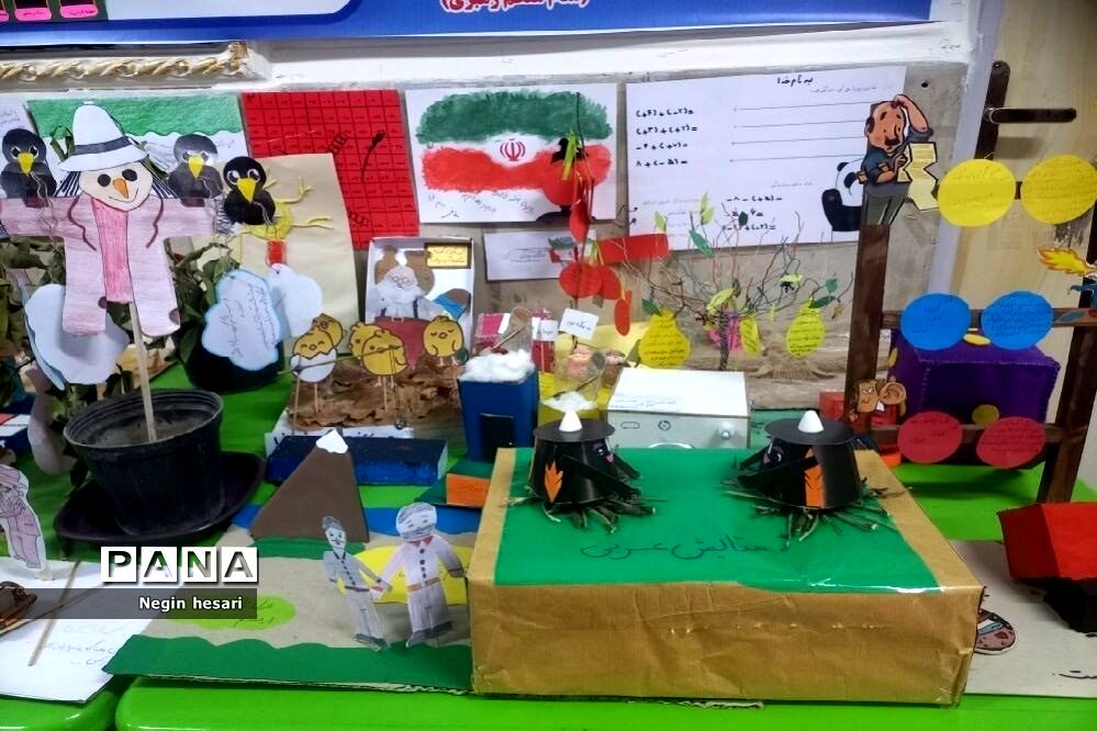 نمایشگاه دست‌سازه با وسایل دورریختنی در آموزشگاه ملوک زندی شهرستان پیشوا