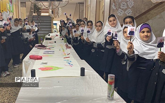 برپایی نمایشگاه نقاشی در سالگرد شهادت سردار سلیمانی در دبستان ۲۲ بهمن یک/فیلم