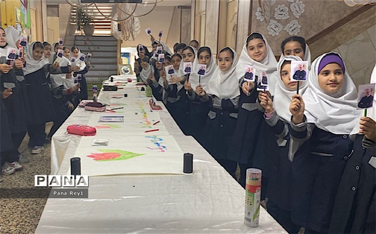 برپایی نمایشگاه نقاشی در سالگرد شهادت سردار سلیمانی در دبستان ۲۲ بهمن یک/فیلم